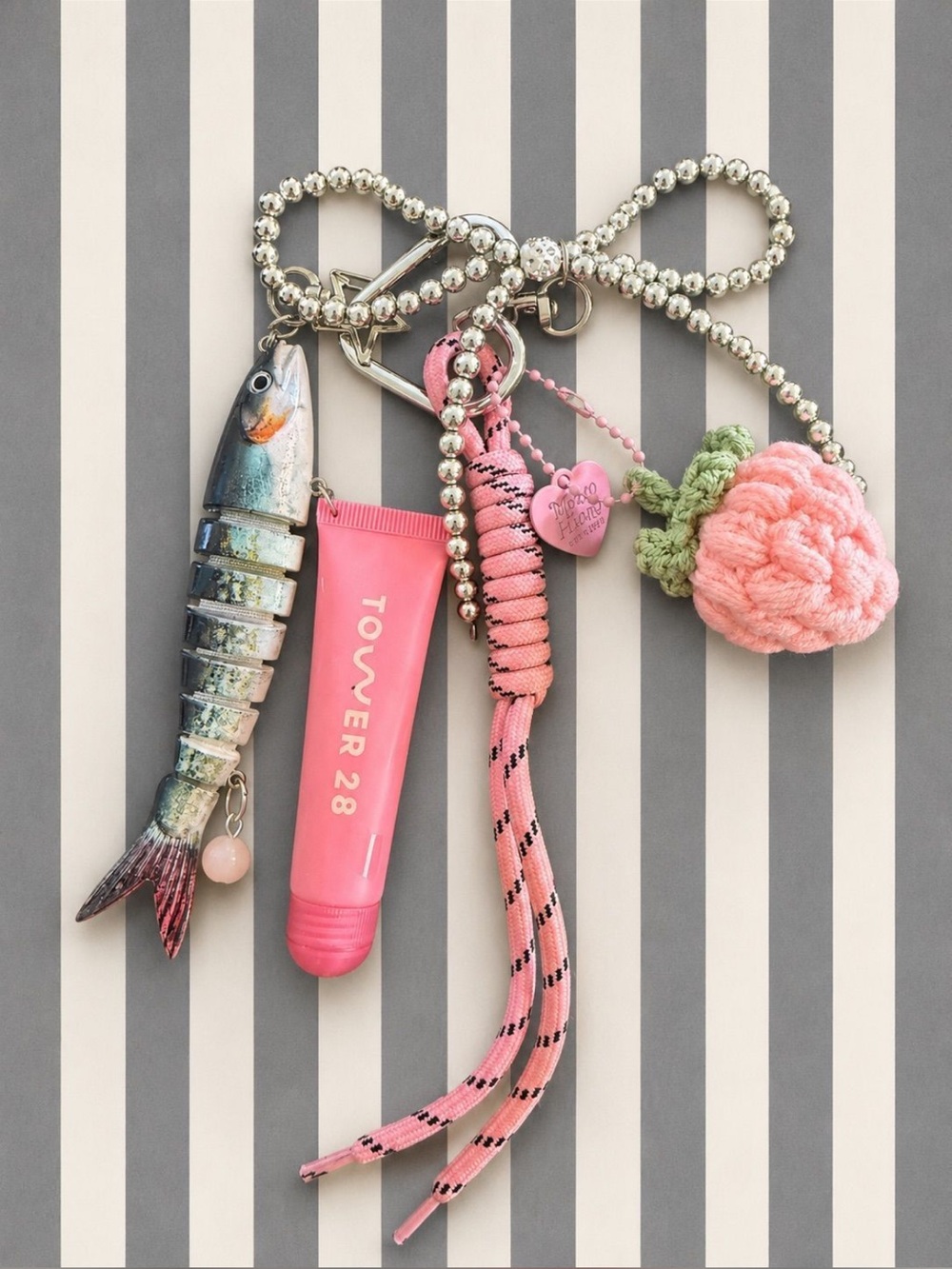 Tower 28 lip tube bag charm watermelon